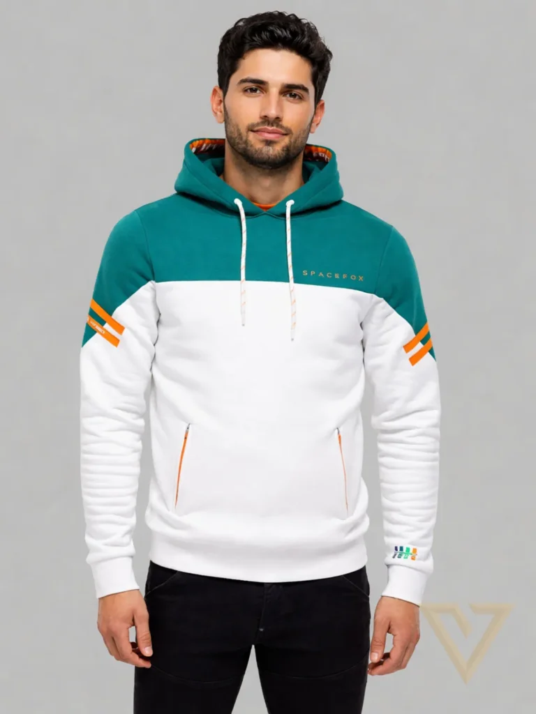 Buzo ref. Delux con capota algodón combinado